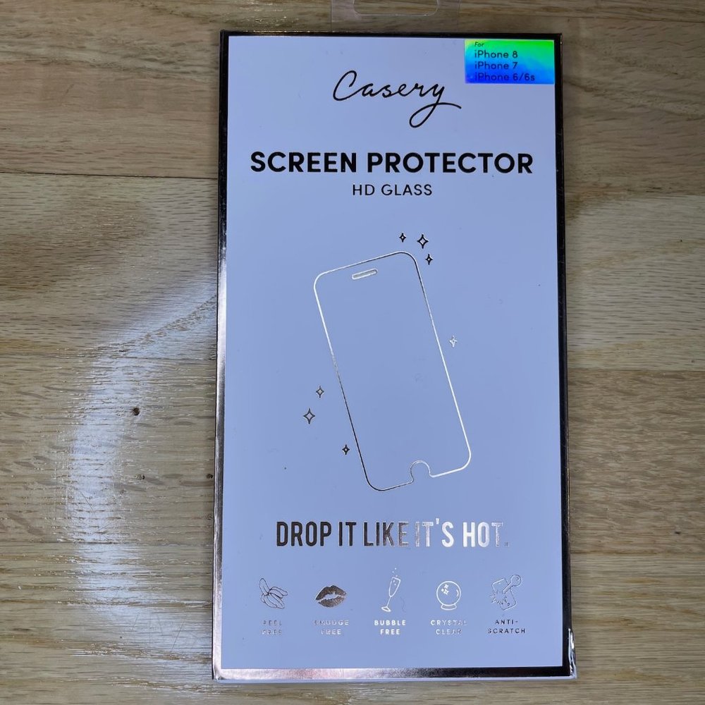 Casery Glass Screen Protector For iPhone 6, 6S, 7, or 8!